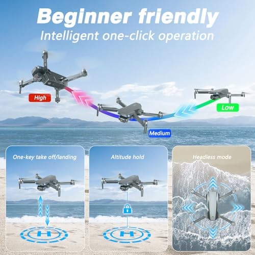 FPV Drone with Camera 1080P HD - Foldable RC Quadcopter for Adults Beginners Kids, Voice Control, Gesture Selfie, Headless Mode, 2 Batteries 30 Min Long Flight Time, Portable Travel Case, Beginner Friendly Drone - Thumbnail 4