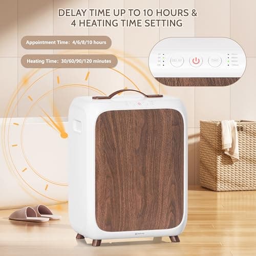 Keenray Towel Warmer Bucket, Luxury Rectangle Towel Warmer for Bathroom with Timer & Delay, Customized Fragrance, Child Lock, Fits 2 Large Towels, Blankets, Bathrobes, Ideal Gift for Him & Her(Brown) - Thumbnail 6