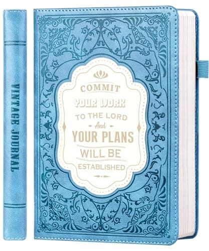 MINICAGIE Bible Study Journal Notebook for Women 256 Pages Church Notes Journal Journaling Notebooks A5 Sermon Notes Notebook Christian Journals for Writing Diary Note Taking, Blue - Image 1