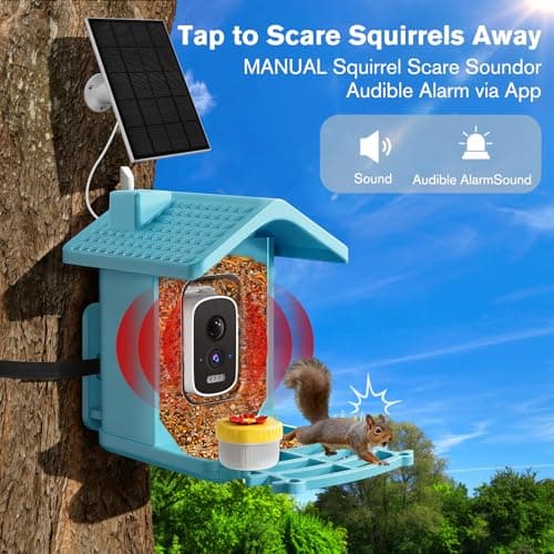 Smart Bird Feeder with Camera Solar Powered, AI Birds Species Identification, 2.5K HD Video Bird House with Camera for Outside, Weatherproof Design Ideal Gifts for Valentine's Day, Bird Lovers, Blue - Thumbnail 6