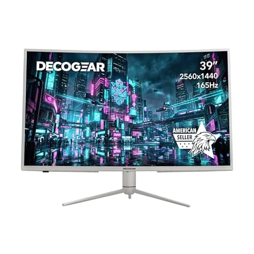 Deco Gear 39 Curved Ultrawide Gaming Monitor, 2560 x 1440, HDR400, 165 Hz, 99% sRGB, HDMI 2.0, DP 1.4 Limited White Edition - Exclusive - Image 1