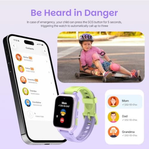LAGENIO K9 Smart Watch for Kids with GPS Tracker, AI Voice & Video Call,1.78" AMOLED, 4G Smartwatch with SOS, Parental Controls, School Mode, IP68 Waterproof Kids Smartwatch for Teens Ages 3 and Up - Thumbnail 6
