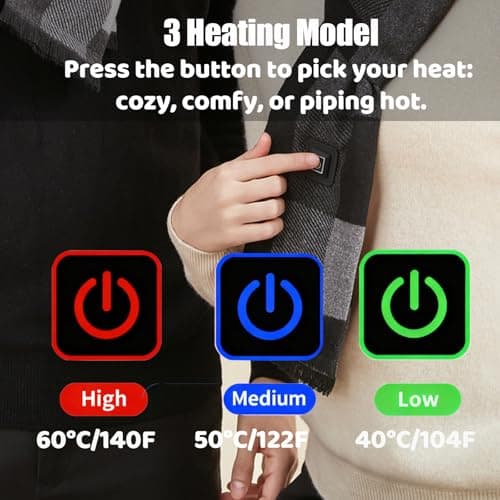 POKUSI Heated Scarf for Women Men, Eletric Heated Scarf with Rechargeable Battery 5000mAh, Ideal Gift for Christmas - Thumbnail 2