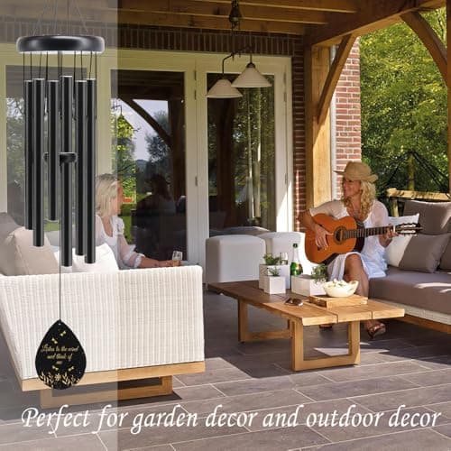 JMsuertes Memorial Sympathy Wind Chimes for Outside Clearance, Dragonfly Wind Chimes for Loss of Loved One Mother Father,Bereavement/Condolence/Remembrance/Memorial/Funeral Gift Idea,32in Wooden,Black - Thumbnail 4