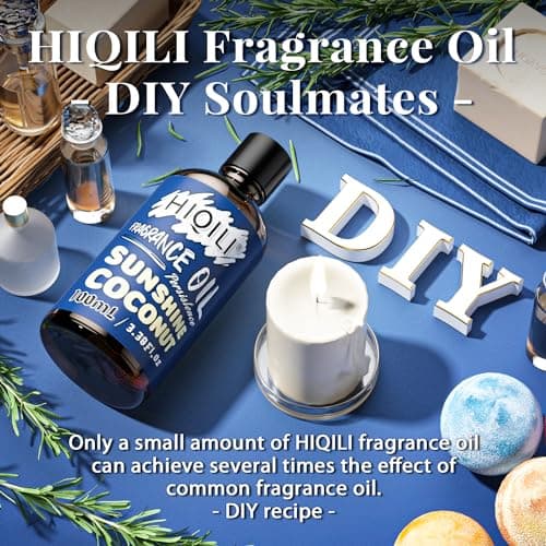 HIQILI Sunshine Coconut Fragrance Oil 100ml for Diffuser Car Freshies, Clean Fresh Scent for Candle Making Soap Laundry 3.38 Fl Oz - Thumbnail 2