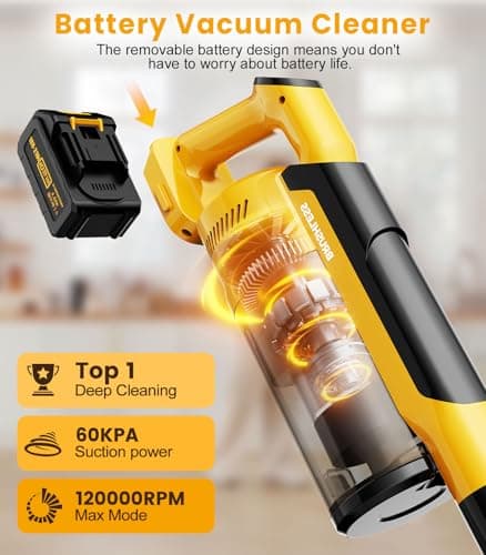 qimedo V1 Cordless Vacuum with Extra 8000mAh Battery, 700W Brushless Vacuum Cleaners for Home, 6 in 1 Electric Stick Vacuum withwith Hepa Filter, Best Cordless Vacuum for Pet Hair/Hardwood Floor - Thumbnail 2