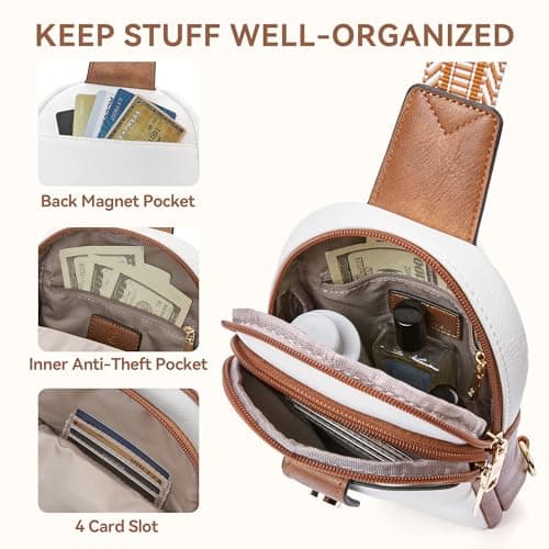 BOSTANTEN Sling Bag for Women Crossbody Bag Vegan Leather Cross Body Purse Large Fanny Pack Travel Purse - Thumbnail 5