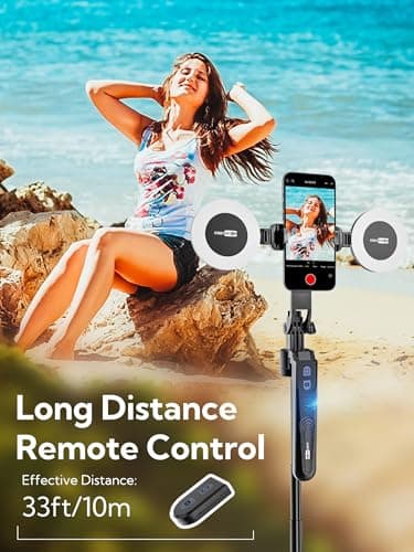 USKEYVISION Auto Face Tracking Tripod 360 Rotation,70.9” Phone Tripod for iPhone w/Fill Light,Selfie Stick for iPhone w/Remote Control,Phone Holder Video Recording for Content Creators TikTok(UTK-02) - Thumbnail 6