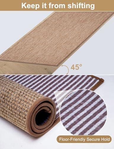 Indoor Door Mat 20"x32" - No Creases Entryway Mat, Low-Profile Dirt Trapper Front Door Mat for Inside Entrance, Non Slip Rubber Backing Inside Doormat for Entryway, Easy Clean Washable (Brown) - Thumbnail 3