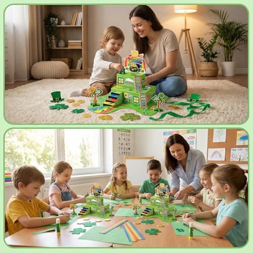 LEKSON St. Patrick’s Day Leprechaun Trap Kit with Coin Drop Slot, Interactive Leprechaun Trap Box for Kids, How to Catch a Leprechaun Craft, Tabletop Holiday Decoration - Thumbnail 4