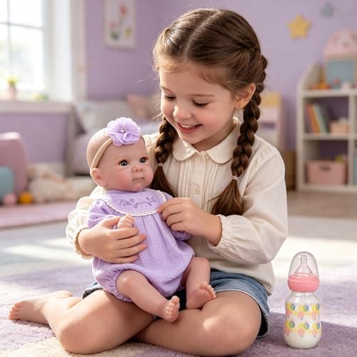 Milidool Lifelike Reborn Baby Dolls- 20Inch Cute Soft Vinyl Realistic Baby Doll Poseable Real Life Baby Dolls with Complete Accessories for 3+ Years Old Gifts - Thumbnail 3