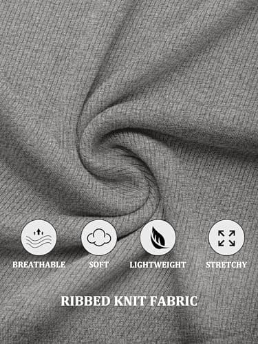 GKBK Tank Tops for Women 2026 Summer Camisole Top Ribbed Sleeveless Scoop Neck Slim Fitted Crop Tank Shirts Grey XS - Thumbnail 5