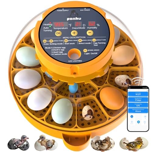 16 Eggs Incubator, Incubators for Hatching Eggs, Eggs Incubator with App, Chicken Incubator with Automatic Turner, Incubator for Chicken Eggs, Quail Eggs, Duck Eggs or Poultry Eggs Incubator Custom