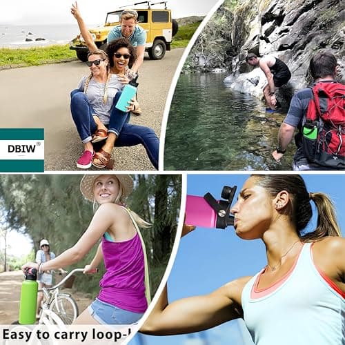Lid for Hydroflask 32 40 64 oz Wide Mouth | Replacement Chug Cap with Flex Handle Compatible with Hydro Flask 12 16 20 Ounce Kids Bottle | BPA Free Dishwasher Safe Top Water Bottle Accessories | Black - Thumbnail 2