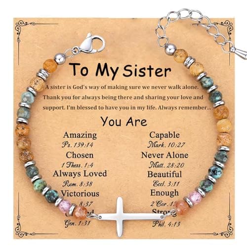 OVIFICEA Cross Bracelet for Women, Christian Gifts for Sister in Christ, Friendship Bracelets for Best Friend,Daughter,Granddaughter, Niece, Mom on Birthday Christmas Baptism Easter Graduation - Image 1