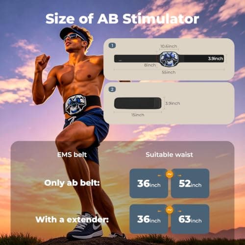 MASTOGO FDA Cleared 3-in-1 Tens EMS Unit AB Belt for Muscle Recovery - Thumbnail 5