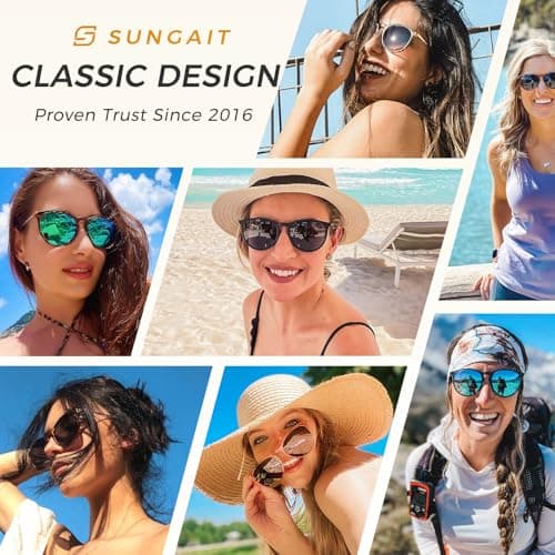 SUNGAIT Premium Vintage Round Sunglasses for Women Men Classic Retro Trendy Style - Thumbnail 2