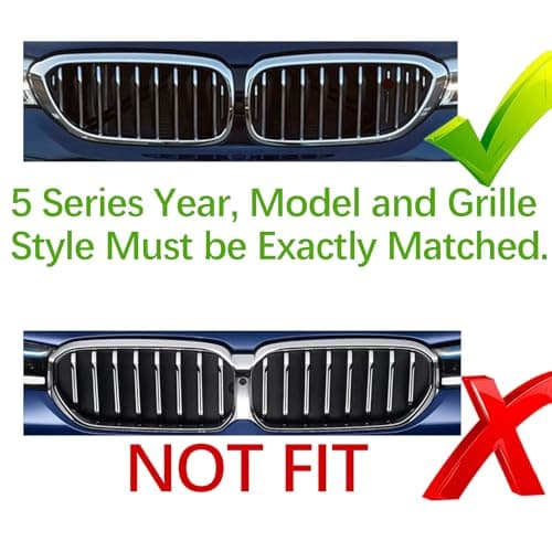 VaisbyTown Automotive Grille Inserts for BMW 5 Series Sedan G30 G31 G38 2017-2020 520i 530i 540i 550i (Fit Only 9 Beam),Front Grill Accessories - Thumbnail 4