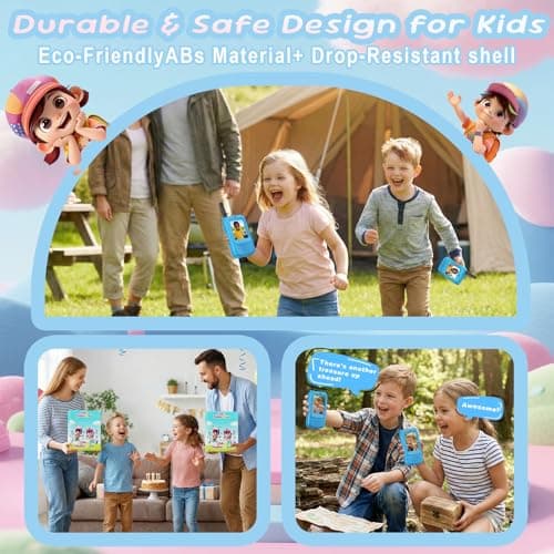 Kids Video Walkie Talkies Toy for Boys and Girls, 2.4GHz Two Way Radio with Real-Time Video and Audio, Voice Changer, Long Range Communication Device for Indoor Outdoor Play (Blue-Blue) - Thumbnail 2