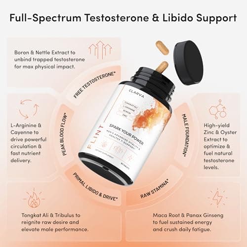 Mens Testosterone Booster & Libido Booster for Men - for Prime Strength, Energy & Vitality with Tongkat Ali, Maca, Zinc & Boron - Premium Mens Testosterone Supplement & Libido Complex - 60 Tablets - Thumbnail 5