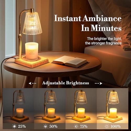 Marycele Candle Warmer Lamp with Timer, Wax Melt Warmer for Jar Candles, Christmas Birthday Gifts for Women Mom Sister Friend, House Warming Gifts for New Home Apartment Decor, Vintage Clear - Thumbnail 6