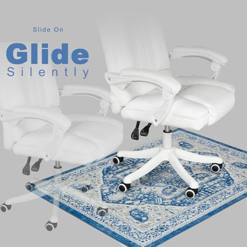 Office Chair Mat for Hardwood Floor, 0.2” Thick Non-Slip Desk Rug, Silent Glide Floor Protector for Rolling Chairs, Easy-Clean Surface,Silent Glide Mat for Tile & Laminate, Vintage Sapphire - Thumbnail 5