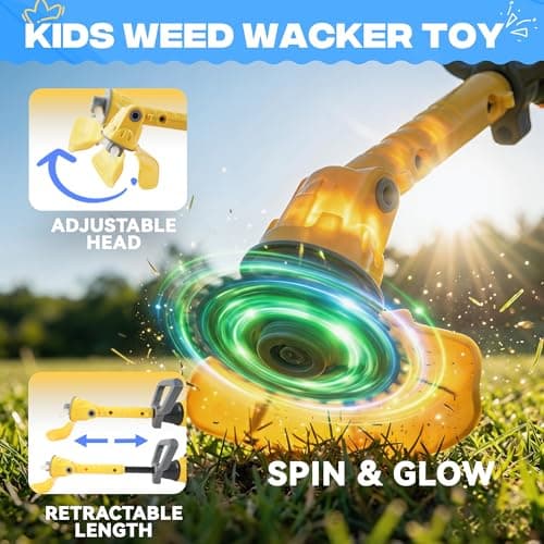 Toy Choi's 2-in-1 Kids Leaf Blower & Weed Trimmer Toy Set with Goggles, Realistic Sounds & Lights, Toddler Gardening Tools Pretend Play Outdoor Toys for Boys Girls Ages 3 4 5 6 7+ - Thumbnail 4