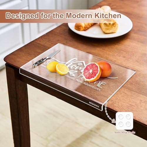 House Warming Gifts New Home - Engraved Acrylic Cutting Board with Counter Lip, Clear Countertop Protector Housewarming Gifts for Women Man Couples First House New Apartment Aesthetic Kitchen Decor - Thumbnail 4