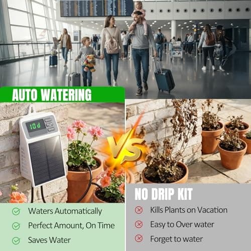 Solar Automatic Drip Irrigation System, Auto Self Watering Kit, Solar Powered Watering Device with Timer for Pots Plants, Indoor/Outdoor Irrigation System for Garden, Balcony & Patio Watering System - Thumbnail 3