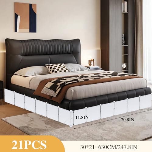 11.8" H x 248" L in Total Under Bed Blocker for Pets, Adjustable Length Bed Blockers for Under Bed, Under Beds Blocker Stops Pets Sneaking Under, Fits Queen, King Bed Three Sides, White - Thumbnail 3