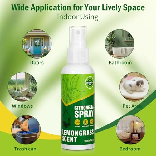 STRN Citronella Spray, DEET-Free, 6.76 oz (200ML), Air Freshener Spray for Summer Outdoor, Lemongrass Plant-Based Essential Oil Spray, for Patio, Camping, Hiking, Traveling, Fishing - Thumbnail 6