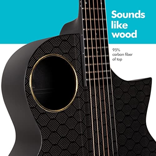 Enya X4 PRO Carbon Fiber Acoustic Electric Guitar, 41-Inch Full Size Cutaway Design, AcousticPlus Pickup System with Built-in Effects & Tuner, Includes Deluxe Hard Case, Leather Strap, Cable - Thumbnail 6