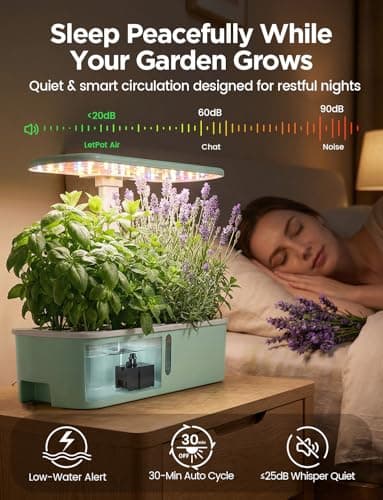 LetPot LPH-Air Hydroponics Growing System Kits, APP & WiFi Controlled Smart Indoor Garden with Adjustable 24W Grow Light Full Spectrum, 10 Pods Planter Indoor Gardening for Gifts, Kitchen, Vegetable - Thumbnail 6