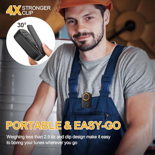 GOTOOLZ Wearable Bluetooth Speaker, Bluetooth 5.4 Clip On Wireless Speaker with Mic, TWS Function, 12Hrs Playtime, IPX5 Waterproof, Mini Portable Speakers for Outdoor Working, Biking, Running - Thumbnail 2