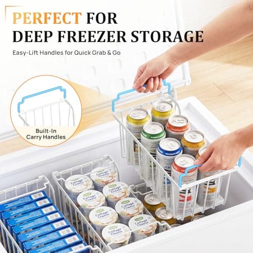 SUNALLY Stackable Storage Bins 4 Pcs Wire Baskets for Pantry Organizers and Storage, Vegetable Fruit Storage Basket for Countertop Organizer,Kitchen Baskets for Onion Potato Snack Cans Storage,White - Thumbnail 4