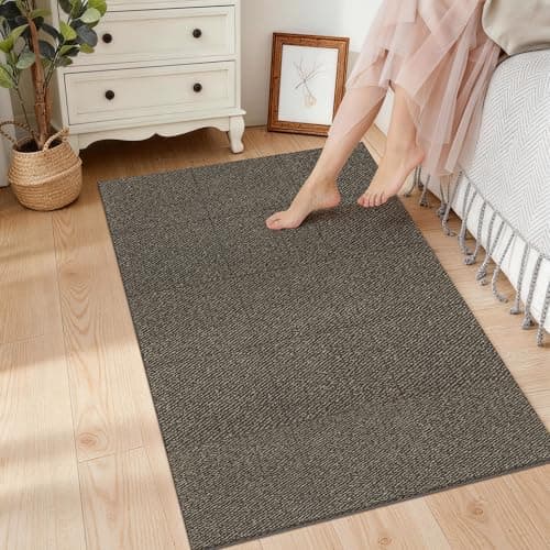 MatMaven Kitchen Rugs, Super Absorbent and Stain Resistant Kitchen Mats, Non Slip Machine Washable Kitchen Rug,6 Picecs Soft Kitchen Floor Mat for Hallway,Office,Sink,Laundry,12"x12"Carpet Mats,Taupe - Thumbnail 6