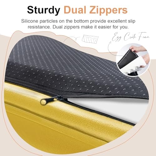 Large Dog Bed Orthopedic Washable: Beds Bolster XXL Bed Big XLarge Dogs Egg Crate Foam Sofa Couch Waterproof Removable Cover - Ginger - Thumbnail 5