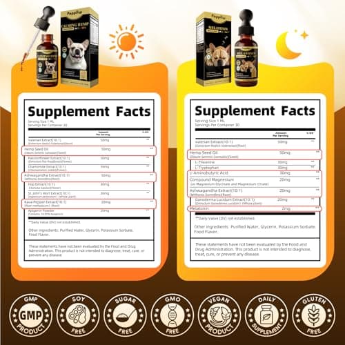 Dog Calming & Melatonin Drops, Day & Night Calm Support Set, Anxiety & Stress Support Calming Treat, Enhance Calmness & Sleep for Separation, Travel, Fireworks & Thunder, Chicken Flavor, 2 FL.Oz - Thumbnail 6