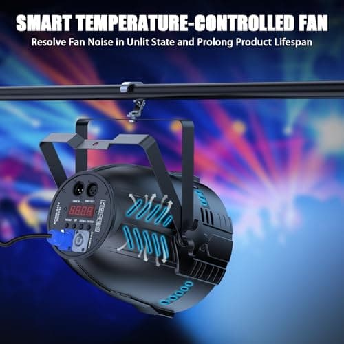 DazzlingStage 200W Stage Lights, RGBWAL 6IN1 Par Lights, Professional 18 LED DMX512 Sound-Activated Controlled LED Par Can, 6/10CH Uplights for Theater Studio Concert Stage DJ Party - Thumbnail 5