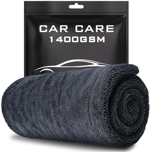 CZSRH 24"x36" Car Drying Towel, 1400GSM Microfiber Towel for Car, Truck, SUV, Twisted-Loop Drying Towel Car Detailing, Double Sided Super Absorbent, No Water Spots, Label-Free Design Car Towel