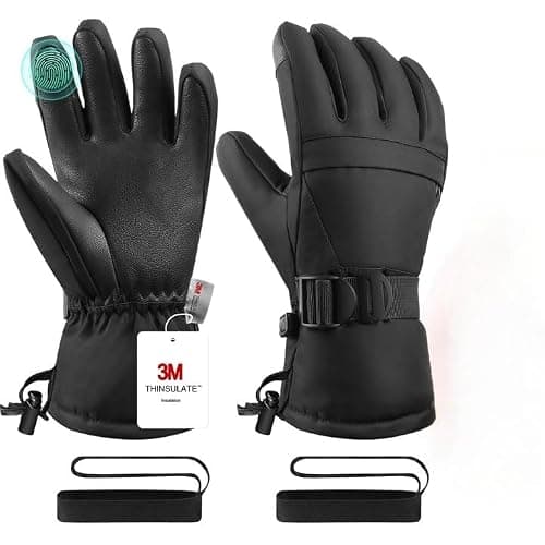 Pnosnesy Ski Gloves,Snow Gloves,Waterproof Cold Weather Winter Gloves for Parent Boys Girls- Cycling, Driving, Running - Image 1
