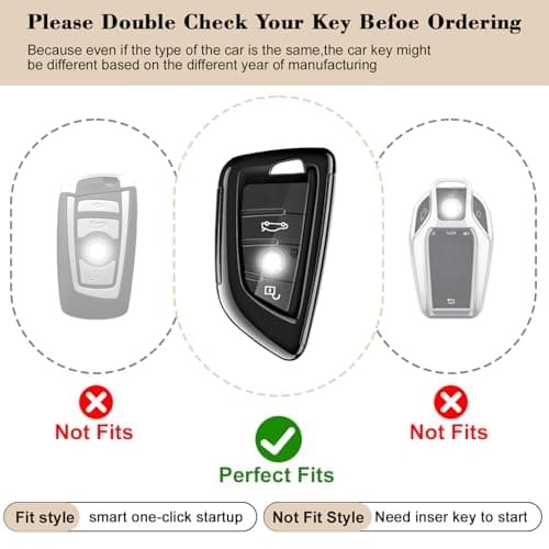 YUBOWEL for BMW Key Fob Cover,fit for BMW 2 5 6 7 Series X1 X2 X3 X5 X6 X7 series | Premium Soft TPU Key Fob Holder - Thumbnail 2