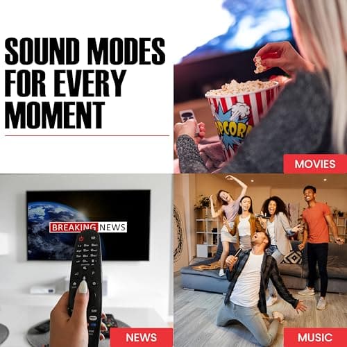 Audiosource 2.1 Soundbar, Wireless Subwoofer w/Dolby Atmos, Bluetooth Streaming for Smart TV and Multi-Devices, Compact Design, 240W Max Output, Remote Control Included, AS201 - Thumbnail 6