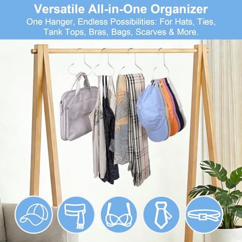 Vigorluck Hat Racks for Closet 8 packs Baseball Hat Organizer Cap Hanger Hat Holder for Closet for Hat, Tie, Bra, Belt, Tank Top, Scarf - Thumbnail 2