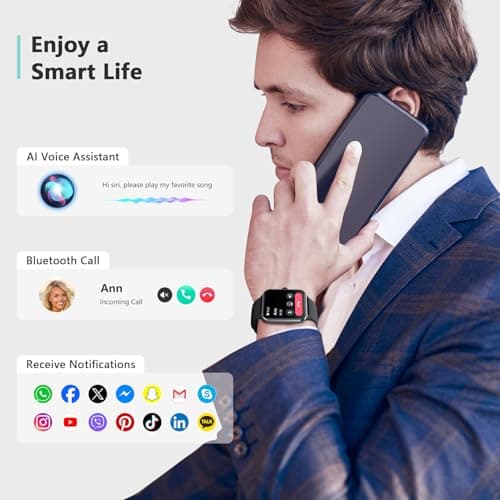 Blackview 2026 Smart Watch (Answer/Make Calls), Fitness Watch for Men and Women with Heart Rate/SpO2/Sleep Monitor/2 Straps, 100+ Sports Modes, IP68 Waterproof Activity Tracker for Android/iPhone - Thumbnail 5