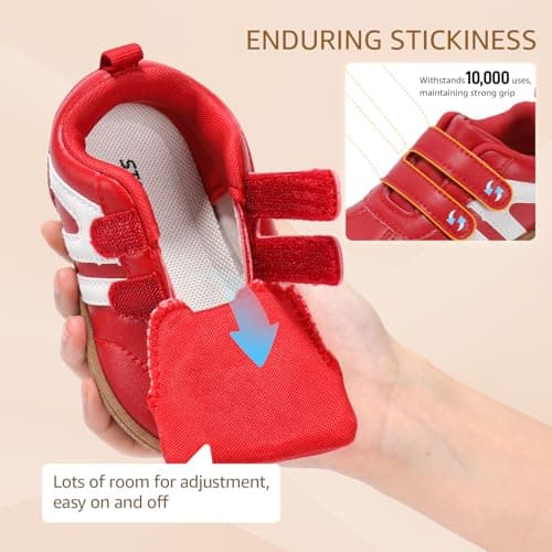 STQ KIDS Toddler Wide Toe Box Barefoot Shoes Girls Boys Sneakers Lightweight Fashion Tennis Shoes Non-Slip Zero Drop Baby First Walking Running Shoe Activities School Red Infant Size 4 - Thumbnail 6