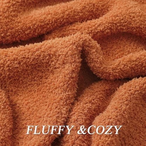 bearberry Super Soft Fall Throw Blanket Lightweight Cozy Warm Throw Blankets for Couch Bed Sofa All Season (Caramel, 50”x60”) - Thumbnail 3