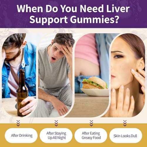 Milk Thistle Gummies with 2000MG Extract, Liver Health Support Gummies, Silymarin Milk Thistle Supplement with Artichoke, Dandelion, Turmeric Curcumin, No Sugar, for Adults, Vegan, 90 Count - Thumbnail 3