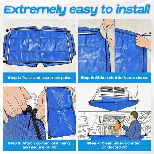 kikepilm Mini Split Cleaning Kit Bag,Split Ac Unit Cleaning Bag Kit for Cleaning Wall-Mounted Air Conditioners and Duct Units(White, 21PCS with Kettle, Size: 33-122 Cm 15.35-48 Inches - Thumbnail 6