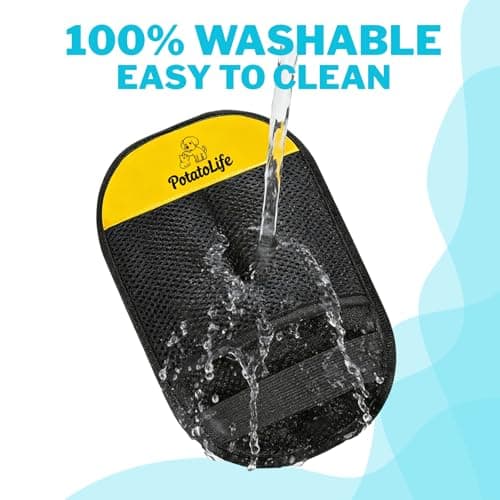 PotatoLife Pet Hair Removal Mitt, Upgraded Reusable Electrostatic Washable Fur Remover for Dogs Cats, Grooming Mitt for Couch, Sofa, Furniture, Carpet, Clothing and Car Seat, Small, 1PCS - Thumbnail 6